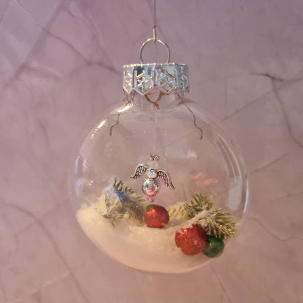 Kerstbal plat zilver