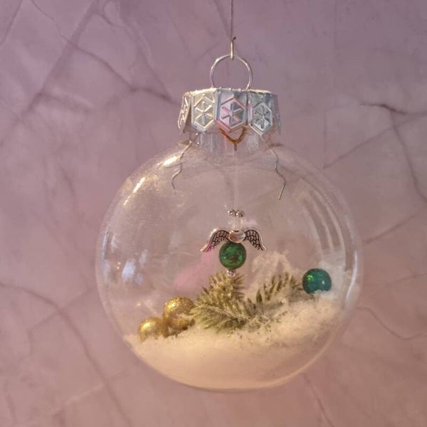 Kerstbal plat groen