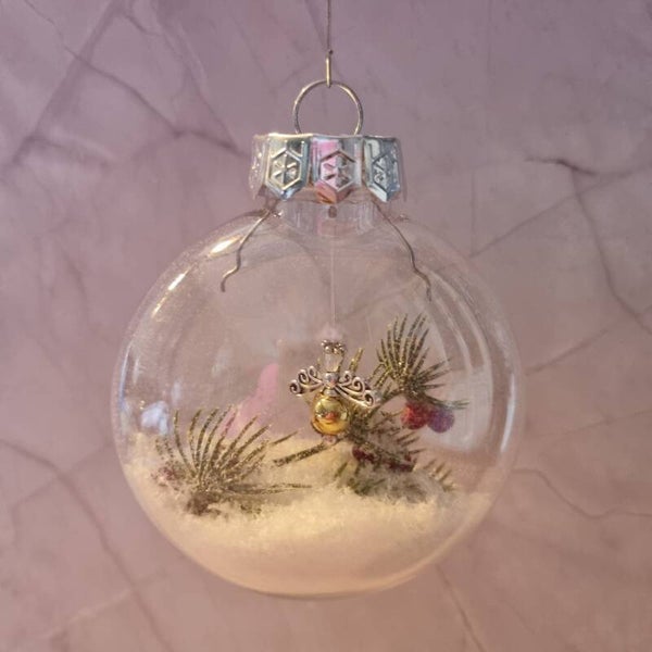 Kerstbal plat goud