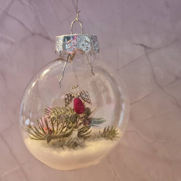 Kerstbal plat rood