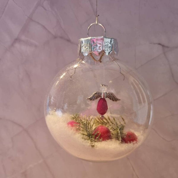Kerstbal plat rood