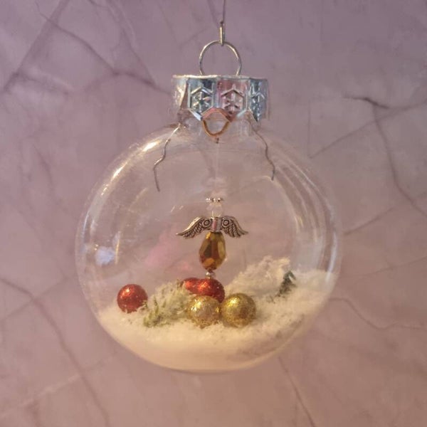 Kerstbal plat goud