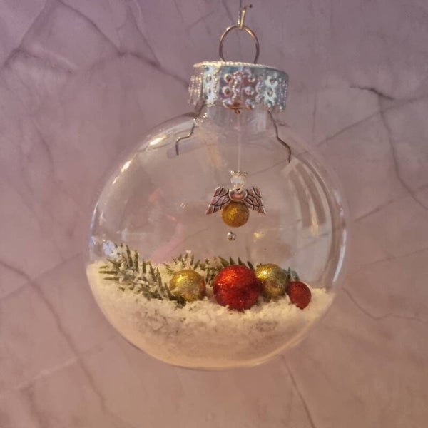 Kerstbal plat goud