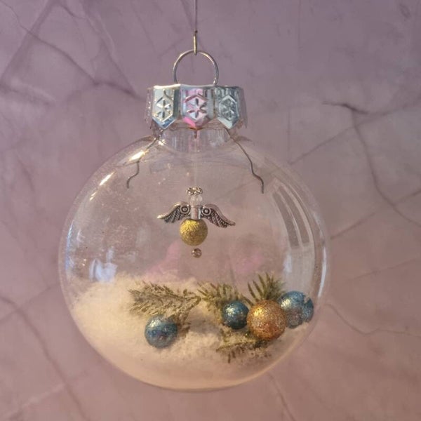 Kerstbal plat goud
