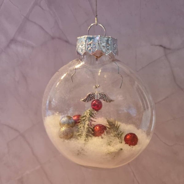 Kerstbal plat rood