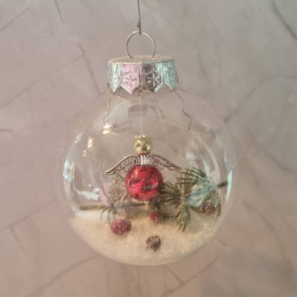 Kerstbal rond rood-goud
