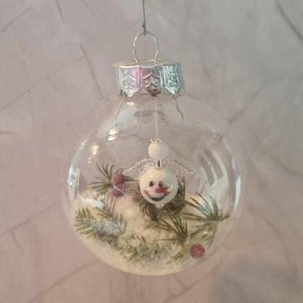Kerstbal rond wit