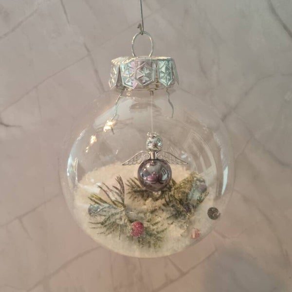 Kerstbal rond zwart-zilver