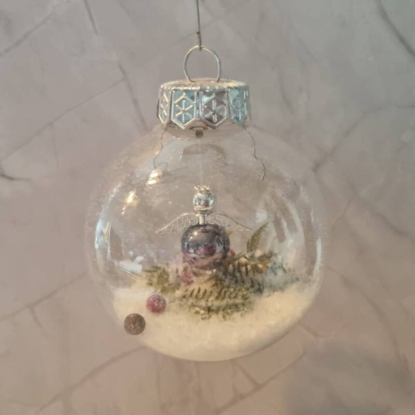 Kerstbal rond zwart-zilver