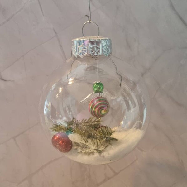 Kerstbal groen-rood-wit