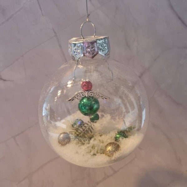 Kerstbal rond groen-rood