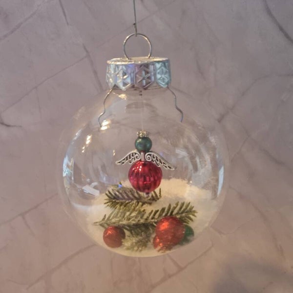 Kerstbal rond rood-groen