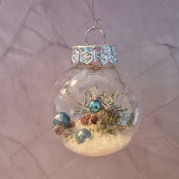 Kerstbal rond blauw