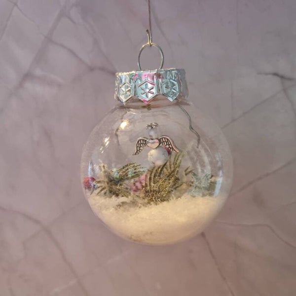 Kerstbal rond wit