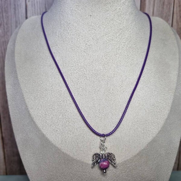 Waxkoord ketting blauw