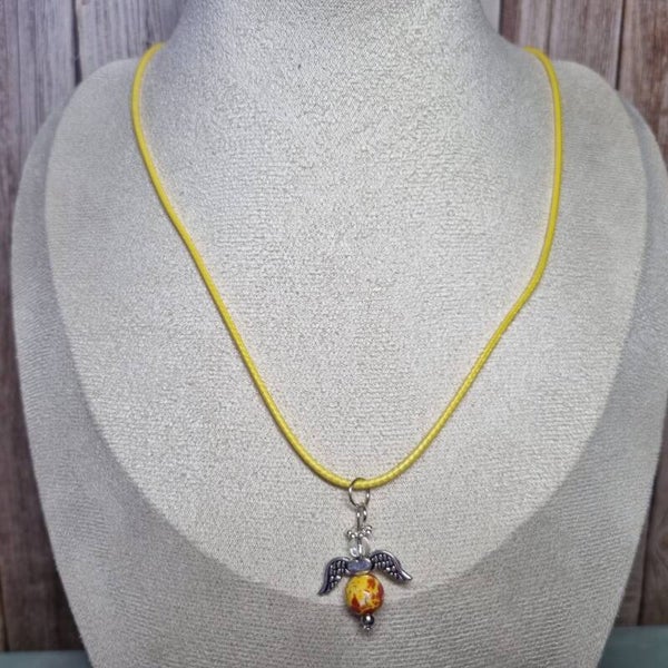 Waxkoord ketting geel