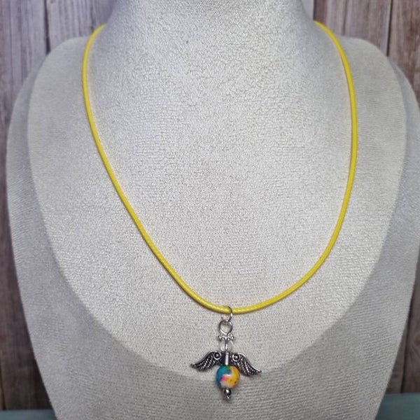 Waxkoord ketting geel
