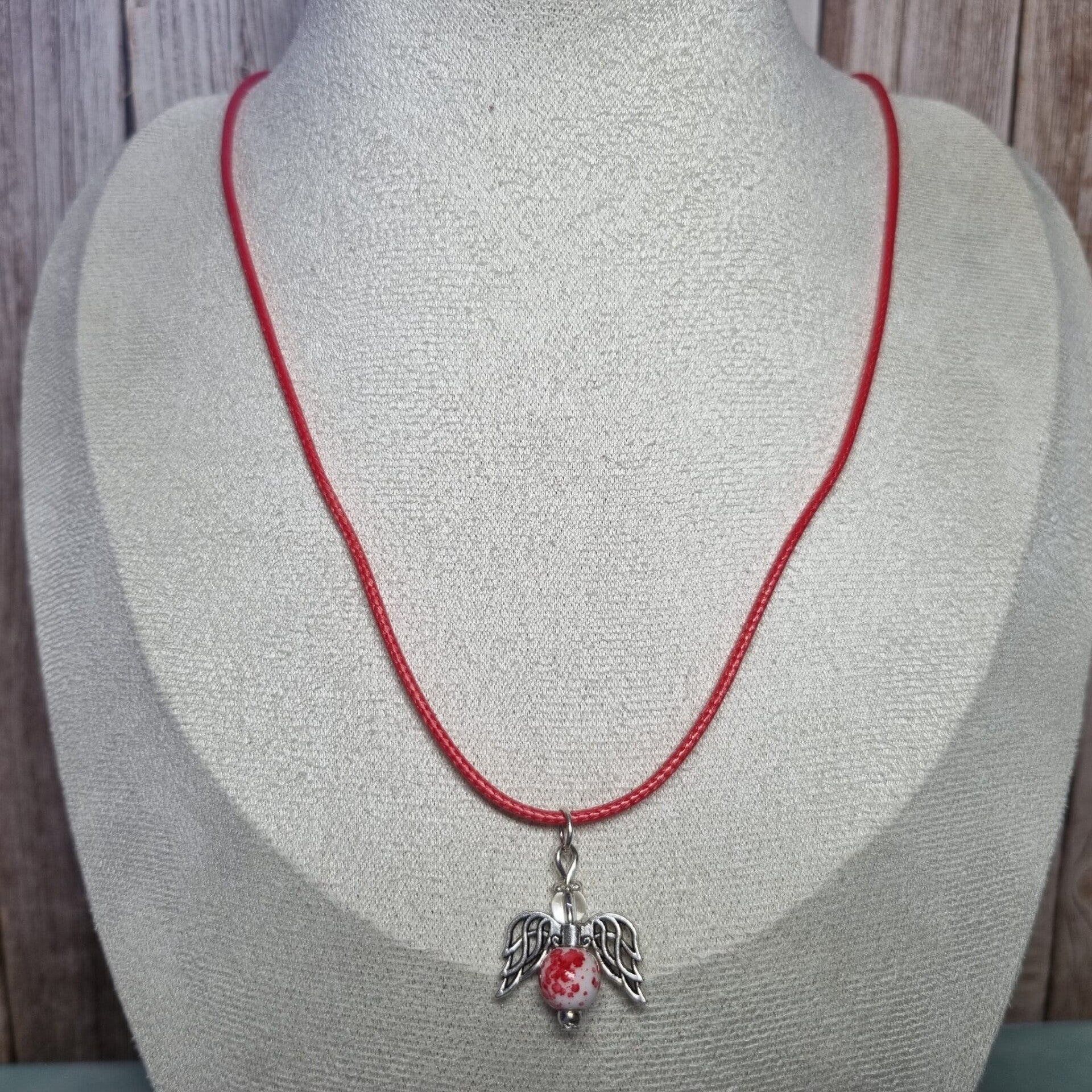 Waxkoord ketting rood