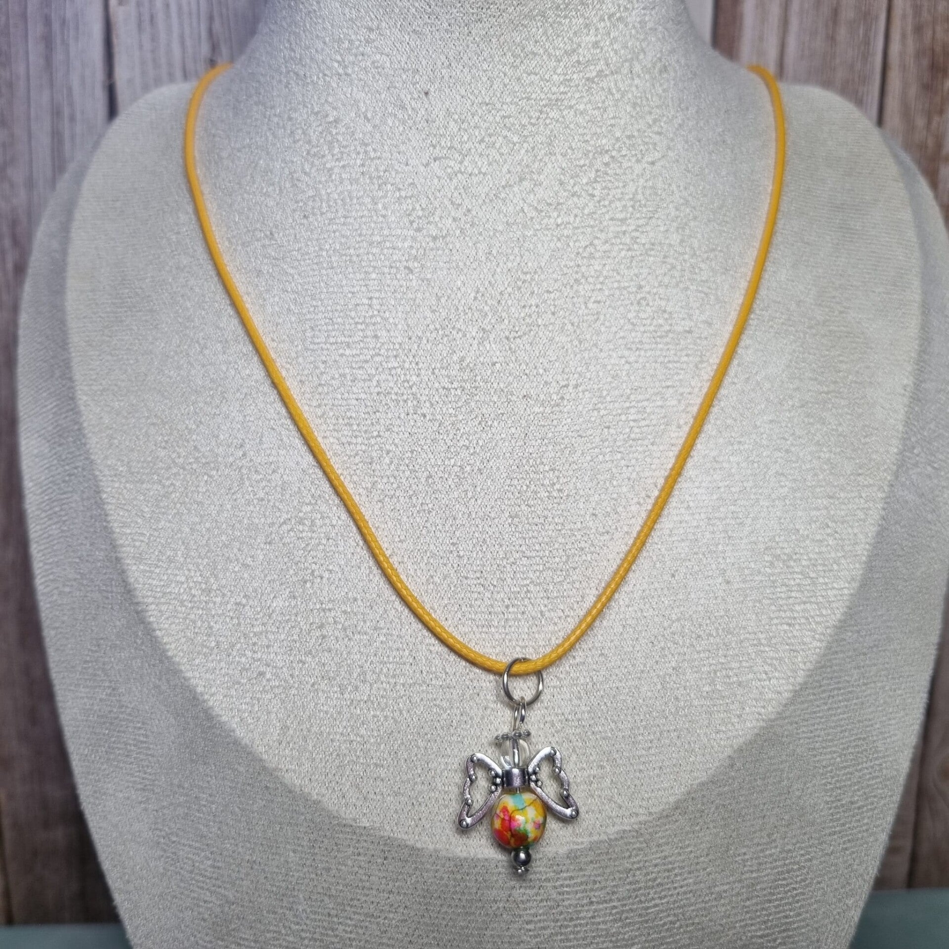 Waxkoord ketting okergeel