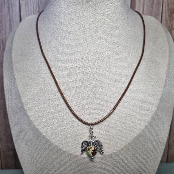 Waxkoord ketting bruin