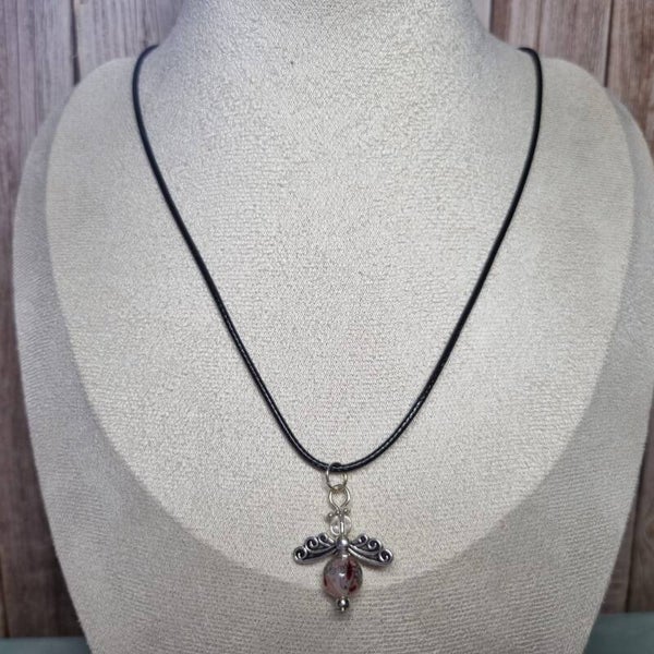 Waxkoord ketting zwart