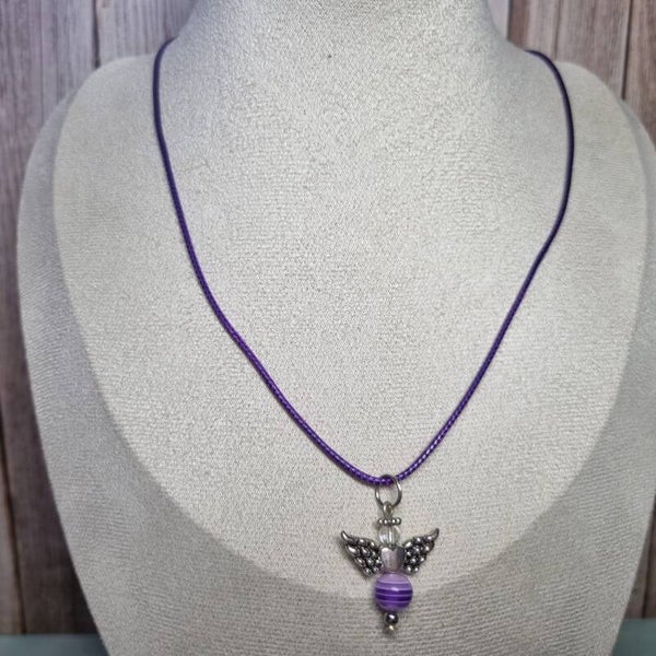 Waxkoord ketting paars
