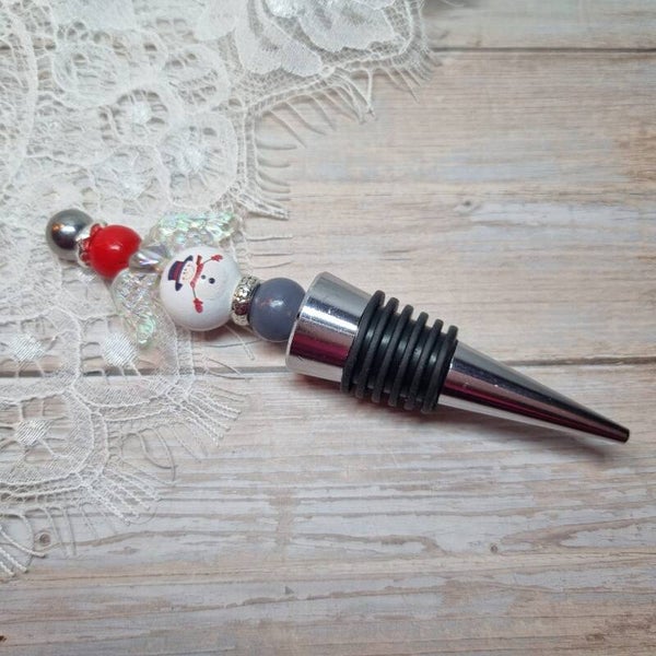 Wijnflesstopper rood/grijs