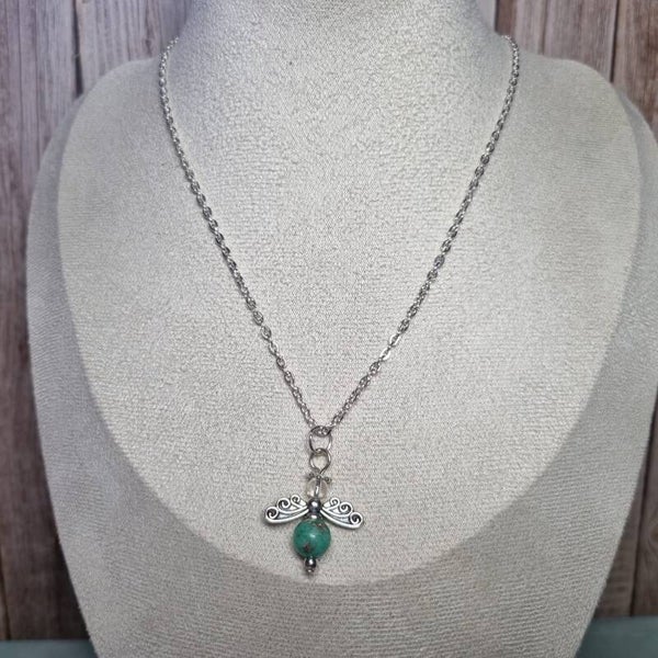Ketting zilverkleurig mint groen