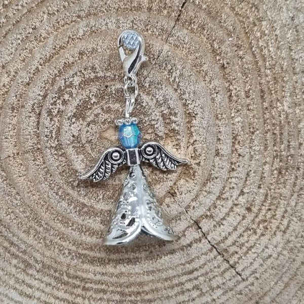 Geluksengel metalen jurk blauw