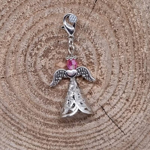 Geluksengel metalen jurk roze