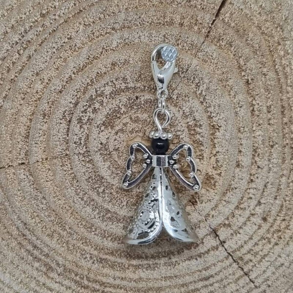 Geluksengel metalen jurk zwart