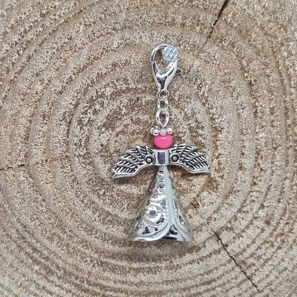 Geluksengel metalen jurk roze