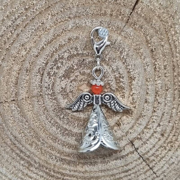 Geluksengel metalen jurk oranje