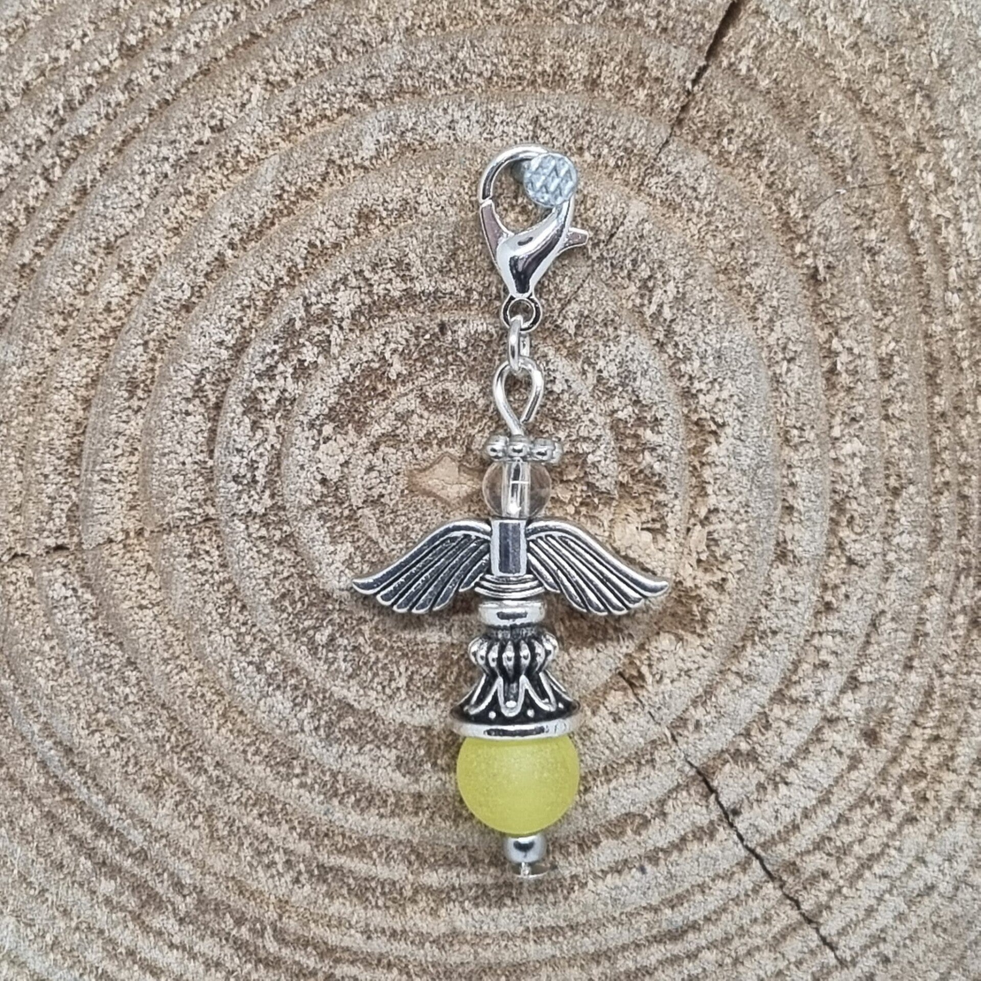 Gelukengel metalen jurk geel