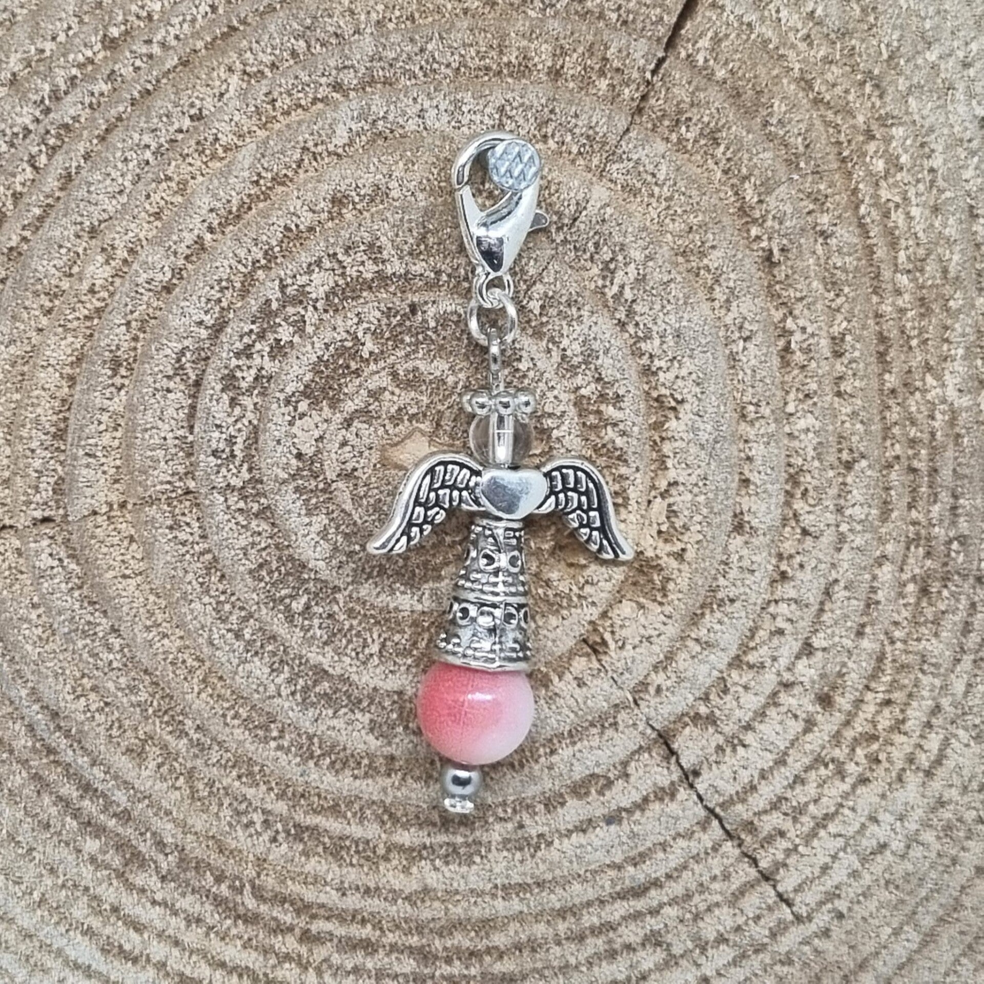 Geluksengel metalen jurk roze