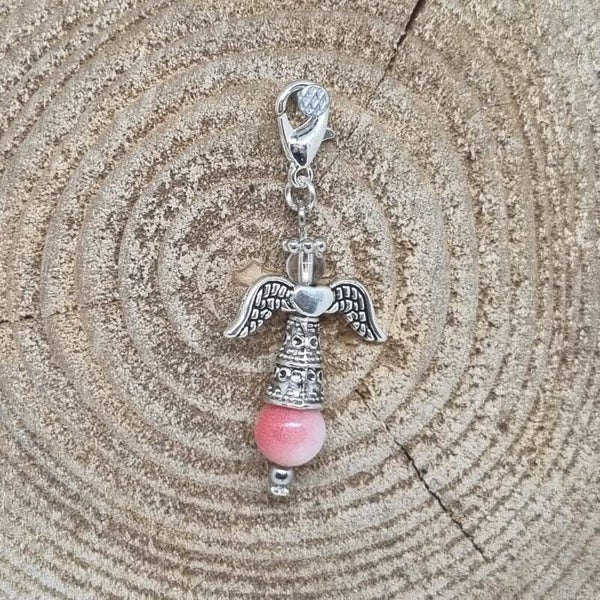 Geluksengel metalen jurk roze