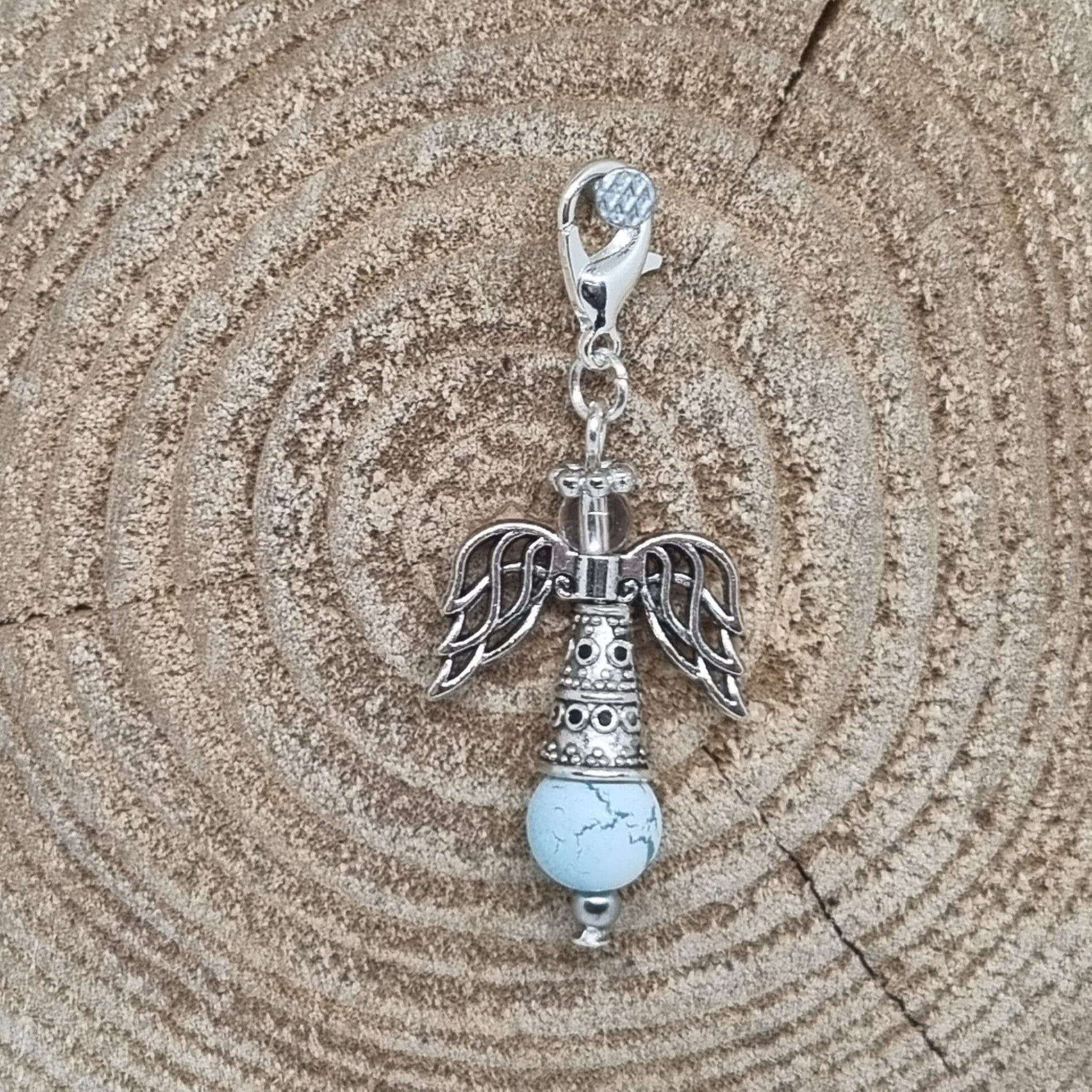 Geluksengel metalen jurk blauw