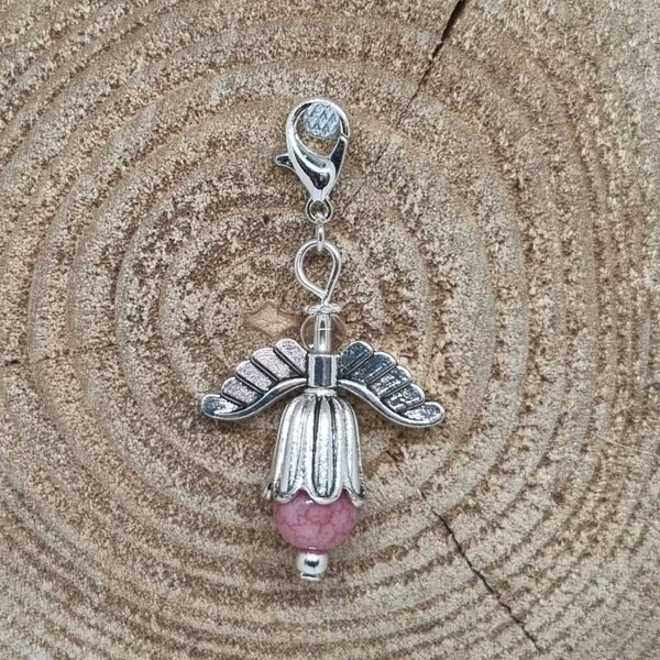 Geluksengel metalen jurk roze