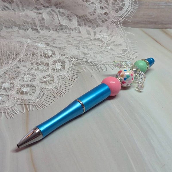 Pen blauw/roze/mint