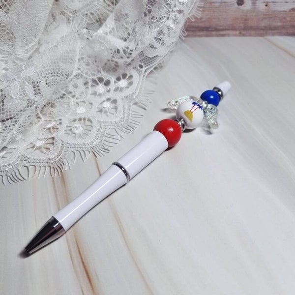 Pen wit/rood/blauw