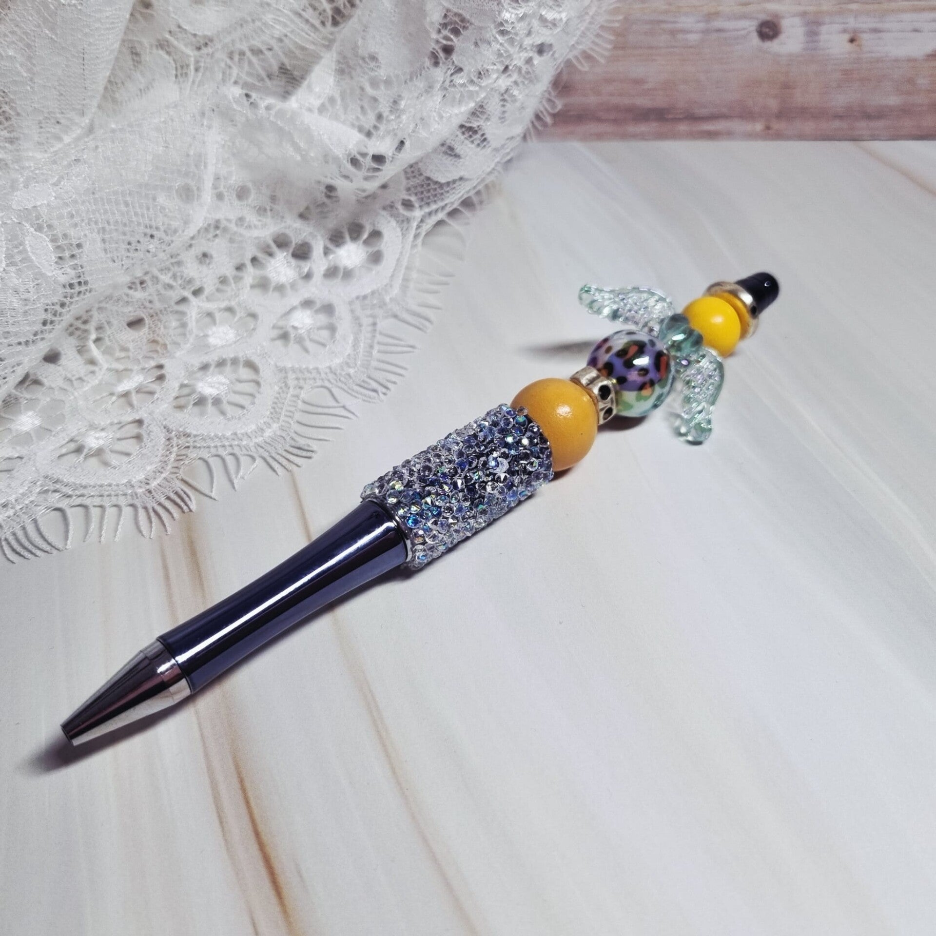 Pen glitter zwart/oranje