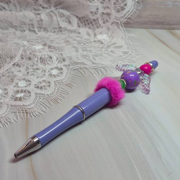 Pen bontje paars/groen/roze