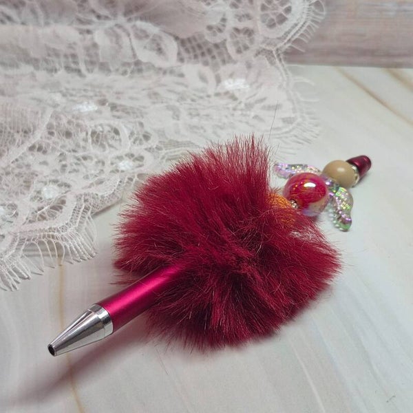 Pen fluffy rood/oranje