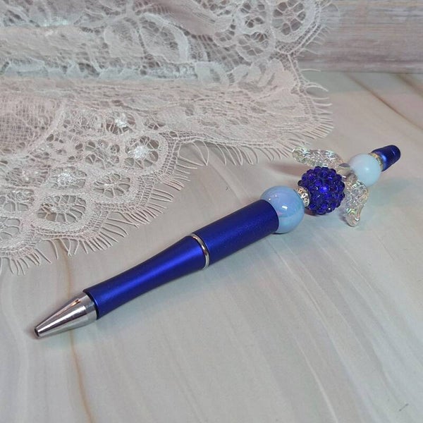 Pen glitter blauw