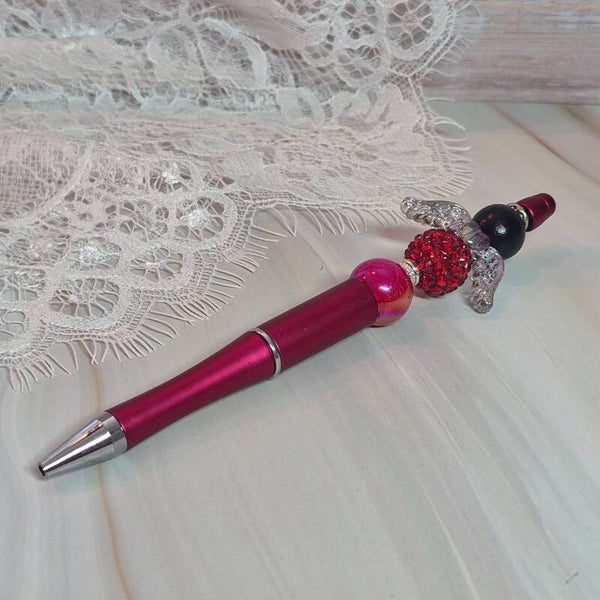 Pen glitter rood