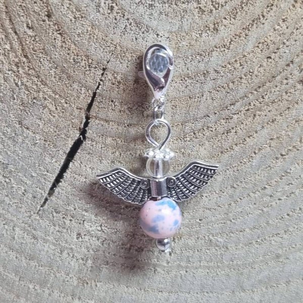 Geluksengeltje roze/licht blauw