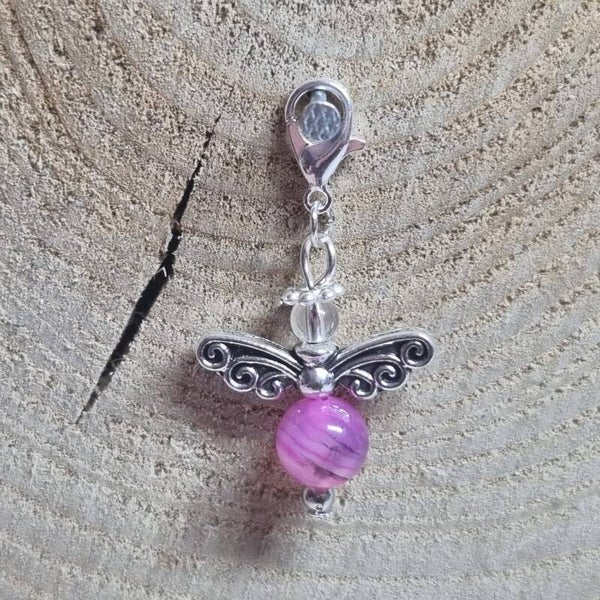 Geluksengel roze/zwart