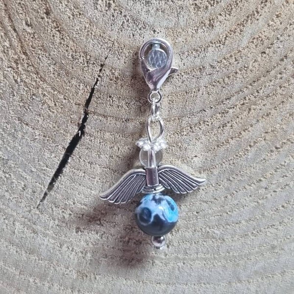 Geluksengel zwart/wit/blauw