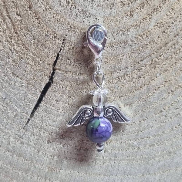 Geluksengel paars/groen