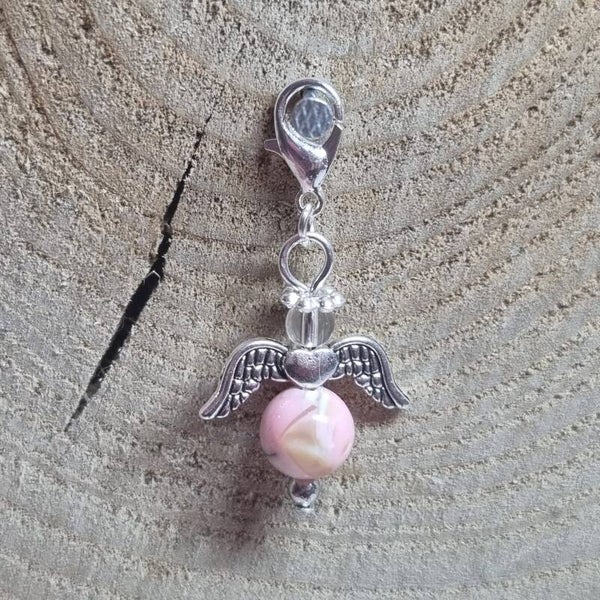 Geluksengel roze/beige/zwart